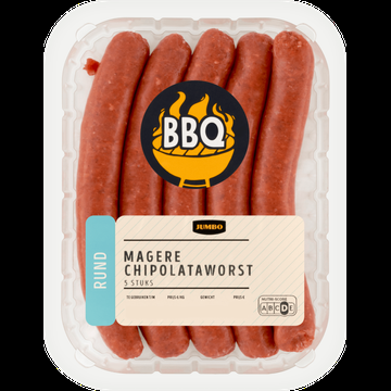 Jumbo BBQ Magere Chipolataworst Rund 5 Stuks Jumbo BBQ Magere Chipolataworst Rund 5 Stuks