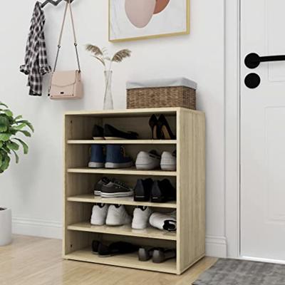 VidaXL Schoenenkast 60x35x70 cm bewerkt hout sonoma eikenkleurig VidaXL Schoenenkast 60x35x70 cm bewerkt hout sonoma eikenkleurig