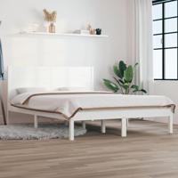 Bedframe zonder matras massief grenenhout wit 140x190 cm - thumbnail
