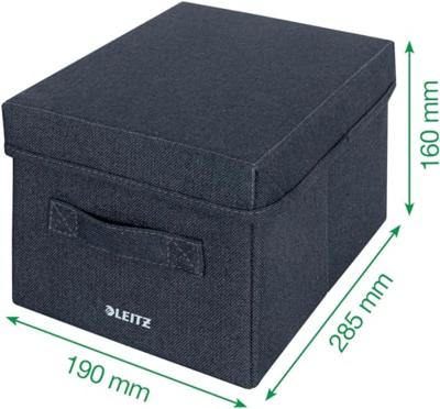 Opbergdoos Leitz gestoffeerd met deksel 190x160x285mm grijs 2 st | 8 stuks