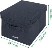 Opbergdoos Leitz gestoffeerd met deksel 190x160x285mm grijs 2 st | 8 stuks - thumbnail