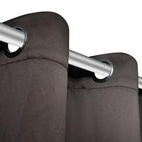 VidaXL Gordijn met metalen ringen verduisterend 270x245 bruin - thumbnail