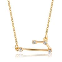 Fashion Zircon hanger Zodiac Guardian ketting korte sleutelbeen keten (Aries-goud) - thumbnail