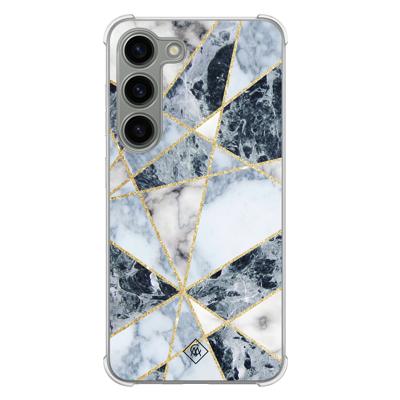 Samsung Galaxy S23 siliconen shockproof hoesje - Marmer blauw Samsung Galaxy S23 siliconen shockproof hoesje - Marmer blauw