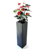 Anthurium deluxe kunstplant 80cm - rood - thumbnail