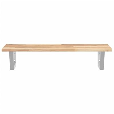 Badkamer wandschap staal en massief acaciahout