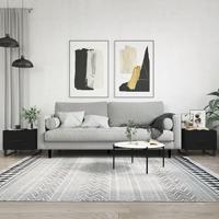 Salontafels 2 st 50x50x40 cm bewerkt hout zwart - thumbnail