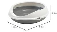 Kattenbak Figaro Ovaal Grijs/Wit - thumbnail