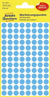 Etiket az 3011 rond 8mm blauw 416stuks