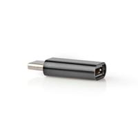 USB-Adapter | USB 2.0 | USB-C Male | USB Micro-B Female | 480 Mbps | Vernikkeld | Zwart - thumbnail
