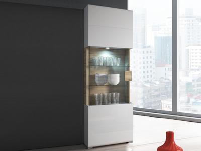 Kolomkast TORERO 1 deur sanremo/hoogglans wit