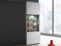 Kolomkast TORERO 1 deur sanremo/hoogglans wit - thumbnail