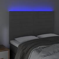 Hoofdbord LED 144x5x118/128 cm fluweel donkergrijs - thumbnail