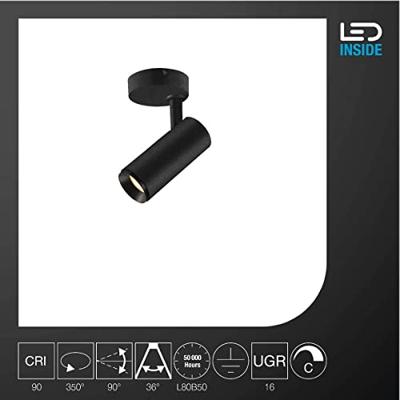 SLV Led opbouwspotNuminos 11w - 2700K - 6,5cm zwart - 1004099