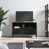 Tv-meubel 80x36x50 cm bewerkt hout zwart - thumbnail