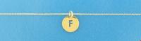 TFT Collier Geelgoud Letter F 0,8 mm x 40-44 cm - thumbnail