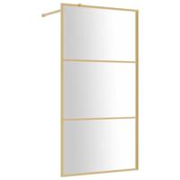 Inloopdouchewand transparant 115x195 cm ESG-glas goudkleurig - thumbnail