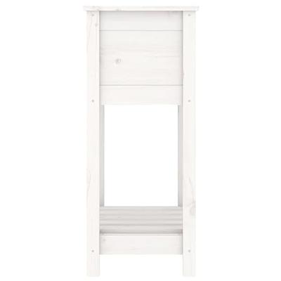 VidaXL Plantenbak met schap 54x34,5x81 cm massief grenenhout wit VidaXL Plantenbak met schap 54x34,5x81 cm massief grenenhout wit