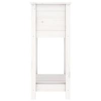 Plantenbak met schap 54x34,5x81 cm massief grenenhout wit - thumbnail