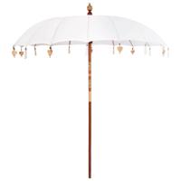 Parasol Crme x 250 cm Katoen en massief hout - thumbnail