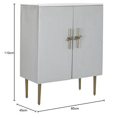 Kast DKD Home Decor Wit Gouden Ijzer Mangohout 85 x 45 x 110 cm BAR