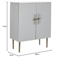 Kast DKD Home Decor Wit Gouden Ijzer Mangohout 85 x 45 x 110 cm BAR - thumbnail