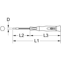 KS Tools 500.7132 Dopschroevendraaier Sleutelbreedte (metrisch): 3 mm - thumbnail