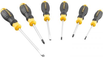 Stanley handgereedschap STHT16165-0 Cushiongrip Schroevendraaierset 6-delig: PH, Parallel, Standaard STHT16165-0