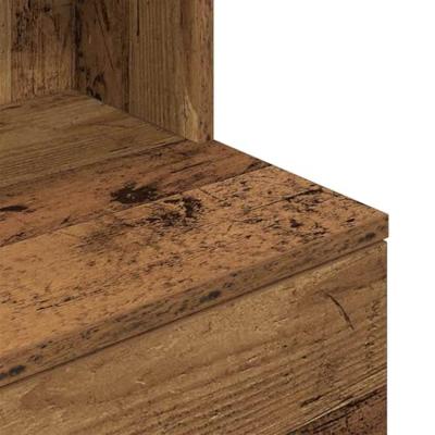 Nachtkastje 39x35x125 cm bewerkt hout oud houtkleurig Nachtkastje 39x35x125 cm bewerkt hout oud houtkleurig