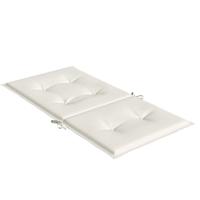 Stoelkussens 2 st lage rug 100x50x4 cm stof gemleerd crme - thumbnail