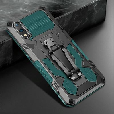 Voor Xiaomi Redmi 9A Armor Warrior Shockproof PC + TPU Protective Case (Army Green)