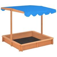 VidaXL Zandbak met verstelbaar dak 115x115x115 cm vurenhout - thumbnail
