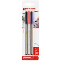 Edding 4-89-3-1999 Fineliner Zwart, Rood, Blauw 0.3 mm 3 stuk(s) - thumbnail
