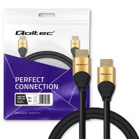 Qoltec 50355 HDMI v2.1-kabel Ultrahoge snelheid 8K | 60 Hz | 28AWG | GOUD | 2m - thumbnail