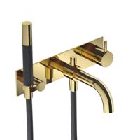 Inbouw Badmengkraan Hotbath Cobber Automatische Omstelinrichting Gepolijst Messing PVD (incl. doucheset) - thumbnail