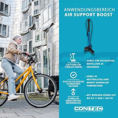 CONTEC hogedruk handpomp "air support booster". ct hand compressors air support boost black/blue