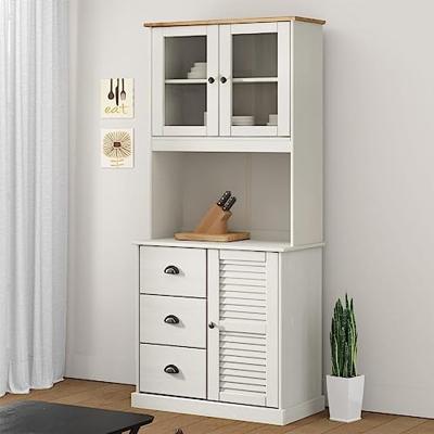 Opzetkast VIGO 78x30x100 cm massief grenenhout wit