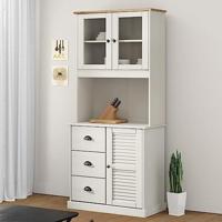 Opzetkast VIGO 78x30x100 cm massief grenenhout wit - thumbnail