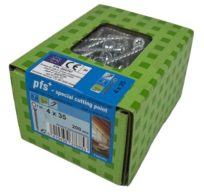 pgb-Europe PFS+ | Spaanplaatschroef PFS+ VZK-T Ø 4,0x35 Zn - 200 stuks - PFWVTV001004000353 pgb-Europe PFS+ | Spaanplaatschroef PFS+ VZK-T Ø 4,0x35 Zn - 200 stuks - PFWVTV001004000353