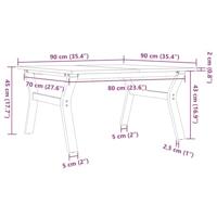 Salontafel Y-frame 90x90x45 cm massief grenenhout en staal - thumbnail