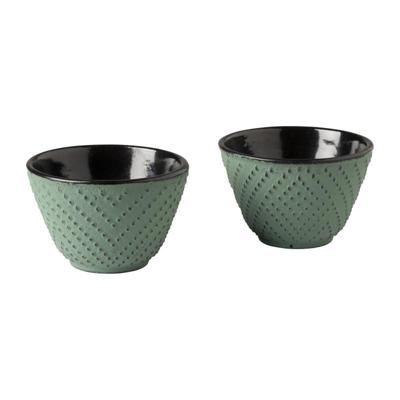 Theekopjes Yuka - set van 2 - groen Theekopjes Yuka - set van 2 - groen