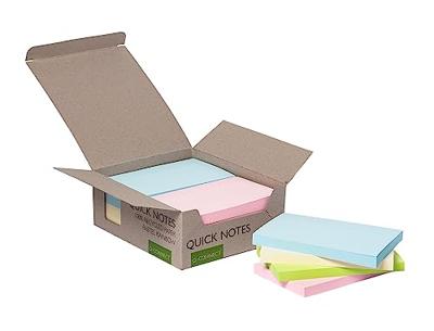Q-CONNECT Quick Notes Recycled pastel, ft 76 x 127 mm, 100 vel, doos van 12 stuks in geassorteerde kleure