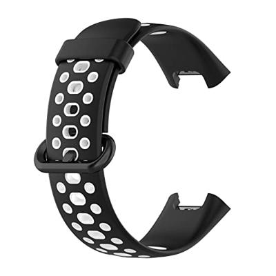 By Qubix - Tweekleurige sportband - Zwart met wit - Compatible met Xiaomi Redmi Watch 2 (Lite) - Compatible Xiaomi bandje