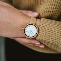 Houten Horloge Copenhagen Beige - thumbnail