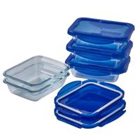 Set van stapelbare en luchtdichte voedselcontainers Pyrex Cook & Go Rechthoekig 0,8 L 5 Onderdelen - thumbnail