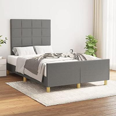 Bedframe zonder matras 120x190 cm stof donkergrijs