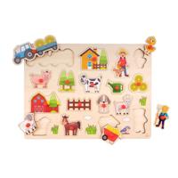 Angeltoys Houten knoppuzzel boerderij (groot) - thumbnail