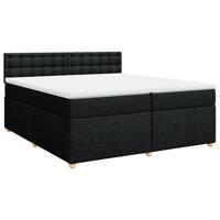 Boxspring met matras stof zwart 200x200 cm - thumbnail