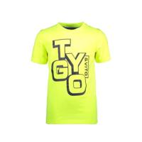 TYGO & vito T-shirt met tekst neon geel/zwart - thumbnail