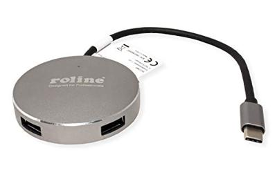ROLINE USB 3.2 Gen 1 hub, rond, 4-voudig, type C aansluitkabel